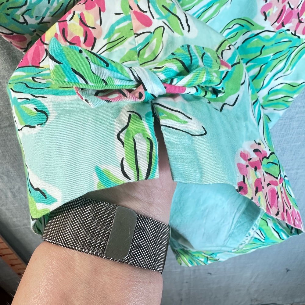 Lilly Pulitzer Pineapple Print Sleeveless Midi Dress - Aqua, Pink & Green - Picture 8 of 14
